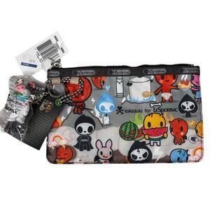 LeSportsac Tokidoki Caramella Pouch Inferno w/ Qee Keychain Rare Retired NWT HTF